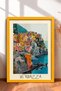 Vernazza Village and Turquoise Sea Framed Painting, Italy Poster, Living Room, Kitchen, Wall Decor, Itp205.