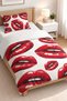 Pop Lips Lip-Patterned Digitally Printed Single-Size Duvet Cover Set - Without a Bed Sheet - 2