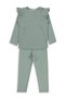 Ruffled Sleeve 6-9 Year Old Outfit - Green