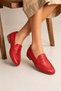 Genuine Leather Women's Red Ballet Flats Pure - 5