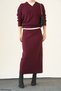 Women's Sweater with Collar Detail - 2-Piece Knit Set with Skirt - 2