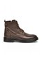Coffee Brown Genuine Leather Men's Boots with Fleece Lining, Zipper, and Rubber Sole, Model 600530.