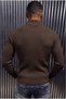 Seka 186 Men's Slim Fit Zippered Stand-Up Collar Ribbed Lycra Knit Sweater. - 3