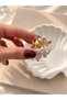 Gold-Colored Pearl Flower Hair Clip |   Women's Hair Clip |   Elegant Flower Design Hair Clip - 3