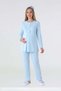 Maternity Pajama Set with Robe, 3-Piece Set, with Bow and Button Closure, Nursing-Friendly, Velvet Texture. - 2
