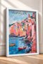 Vernazza in the Bay, Red Sailboat Framed Painting, Italy Poster, Living Room, Kitchen, Wall Decor, Itp206. - 2