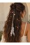 Dark Chestnut 20-Piece Decorated Rasta Hair Clips – Beaded, Feathered, Bohemian Hair Accessories. - 3