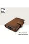 Genuine Leather Card Holder Wallet with Snap Closure and RFID Protection - 3