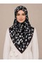 Bitter Coffee Ecru Abstract Patterned Silk Scarf