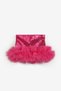 Dark Pink Skirt with Sequined Hem and Tulle Detail for Girls - Sheron - 4