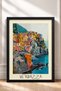 Vernazza Village and Turquoise Sea Framed Painting, Italy Poster, Living Room, Kitchen, Wall Decor, Itp205. - 3