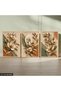 Textured Appearance Soft Color Flower 3 Piece Wooden Framed Painting Act - 2