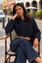 Women's Comfortable Fit Premium Navy Blue Coat - 6