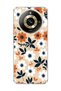 Orange and White Floral Print Transparent Phone Case Compatible with Realme 11 Pro.