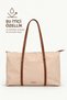 Cream - Taba Shk357 Large Capacity, with Strap, with Zipper, Everyday Shopper Shoulder Bag. - 4