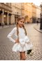 Stylish Dress with Balloon Skirt and Large Bow Detail for Girls (Bag Included) 2509-B - 3