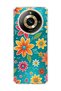 Colorful Floral Turquoise Printed Transparent Phone Case Compatible with Realme 11 Pro.