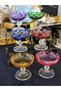 Bohemia Crystal Special Design Hand Cut Colored Coffee Side Serving Plate 6 Pieces - 7