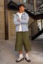 Men's Hooded, Pocketed, Everyday Grey Faux Fur Raincoat. - 2