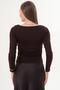 Women's Long Sleeve Blouse with Side Gathered Detail Cty-Şml-265381 - 5