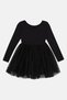 Kids Girl Textured Dress, Black - 3
