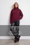 Women's Burgundy half-zip knit sweater Alc-X16038 - 2