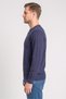 Men Round Neck Knitted Sweater, Navy Blue - 3