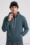 Forest Green Standard Fit Basic Men's Sweatshirt - 88513