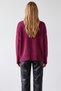 Women's Burgundy half-zip knit sweater Alc-X16038 - 6