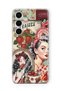 Samsung Galaxy A16 Compatible Retro Women's Collage Pattern Transparent Phone Case.