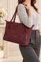 New Season Luxury Women’S Shoulder Bag and Handbag with Buckle Detail, Suede Leather Bag.