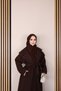 Women's Lined Belted Cashmere Coat - Stylish Outerwear for Modest Wear.