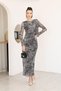 Zebra Pattern Draped Dress