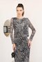 Zebra Pattern Draped Dress - 8