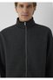 M0S20121 Black Logo Printed Zippered Men's Sweatshirt, Smoke Gray. - 7