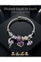 Trendy Steel Chic Women's Charm Bracelet with Purple Stones, Featuring Dolphin and Swan Designs. - 7