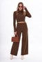 Women's Knitwear Crop Two-Piece Set with Knitted Pants Cty-Şml-265002