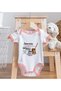 Bk Kids “My Mom Needs Coffee” Designed Pink Baby Bodysuit and Bib Gift Set - 1 - 5