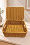 Set of 4 Rattan Storage Baskets with Lids, Closet Organizer, Multi-Purpose Wicker Bathroom Organizer. - 7