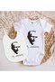 Bk Kids Atatürk-Themed White Baby Bodysuit and Bib Gift Set - 23, 0-3 Months. - 2