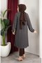 Crimped Fabric Raglan Sleeve Long Tunic 0902-10 Anthracite - 5