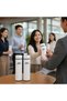 5 Pieces of 5338 Digital Filter Steel Thermos 450 ml Corporate Thermos White, Customized with Your Logo - 3