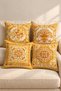 Set of 4 Golden Mosaic Yellow Baroque and Classical Pattern Pillow Covers, Double-Sided Print, 43X43 Cm. - 2