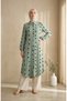 Tunic with Shirt Collar and Pom-Pom Detail 0352-02, Çağla Green.