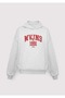 M1S20141 Women's Sweatshirt with Jeans Logo Print, Gray. - 6