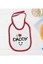 "I Love Daddy" Design Red Baby Bodysuit and Bib Gift Set—1 (0–3 Months) - 3