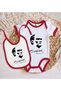 BK Kids Atatürk-Themed Red Baby Bodysuit and Bib Gift Set—Size 24, 0–3 Months - 2