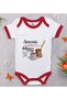 Bk Kids Red Baby Bodysuit with the Design "My Mom Needs Coffee" - Size 1, 12-18 Months.