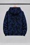 Batik Patterned Seasonal Hooded Cardigan with Pockets and Zipper - 2