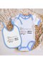 Bk Kids Grandmother's Sleeping Lamb Design Blue Baby Bodysuit and Bib Gift Set - 1, 0-3 Months. - 2